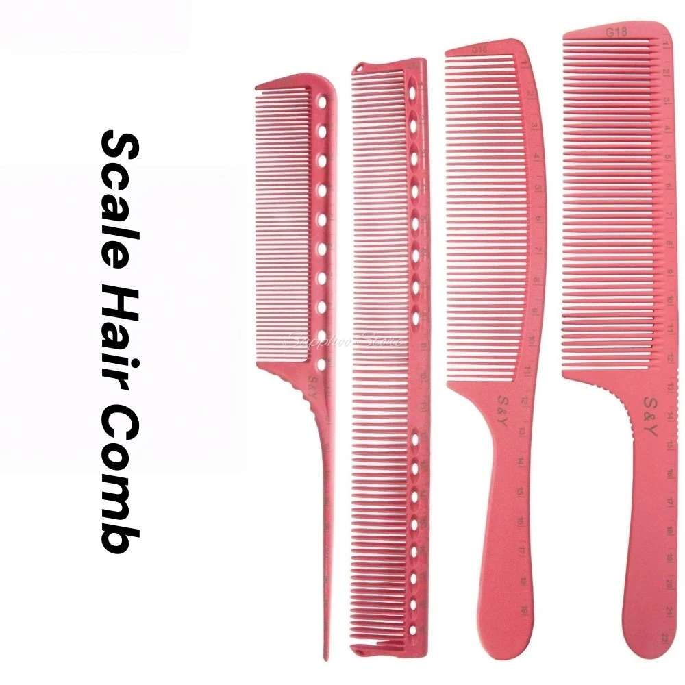 

1pc Hairdressing Comb With Scale Pro Hair Cutting Comb Hairbrush 3 Colors Resin Double Sided Barber Shop Hair Salon Styling Tool