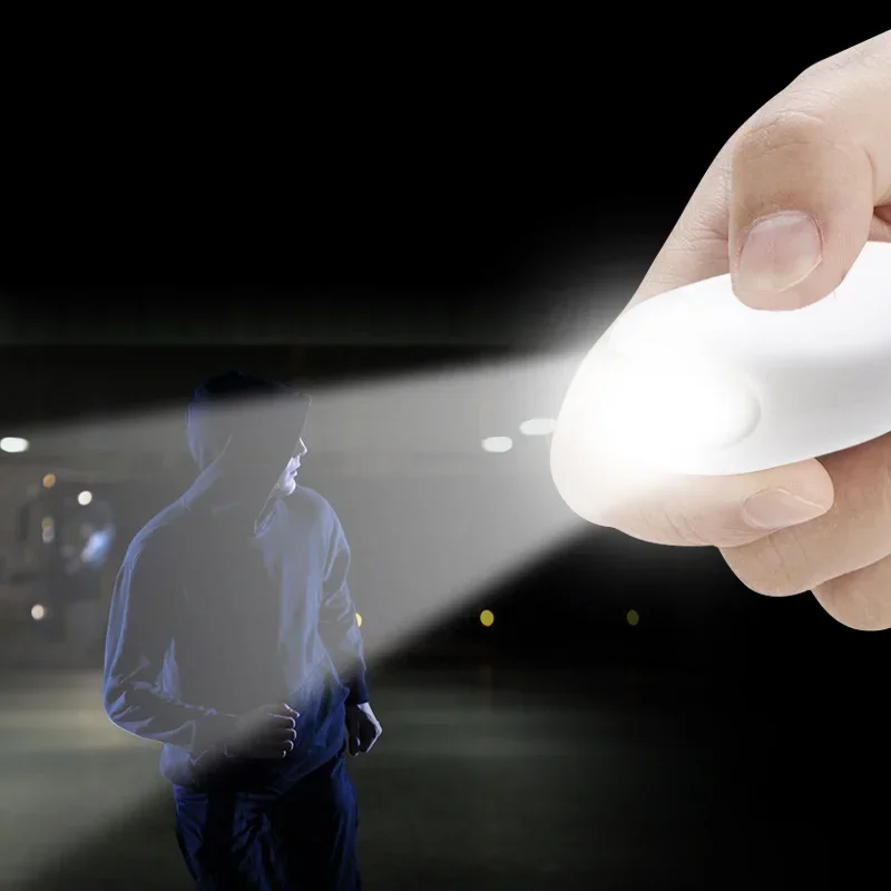 Rechargeable LED Flashlight 140dB Security Alarm Whistle Keychain for Night Running, Traveling, Elderly Travelling