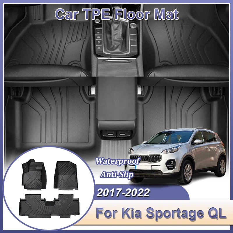 

Car TPE Floor For Kia Sportage QL 2018~2022 2019 2020 LHD Auto Floor Mats Cushion Foot Odorless Pad Mud Tray Interior Accessorie