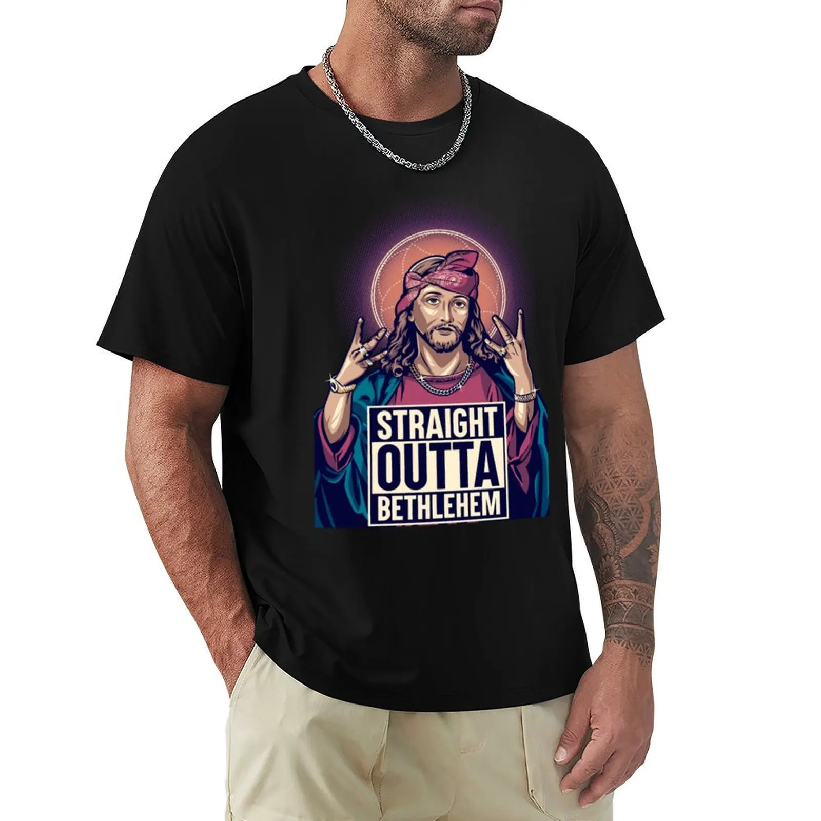 Jesus outta Bethlehem - Straight Outta T-Shirt Outdoor Sports Short Sleeve Top