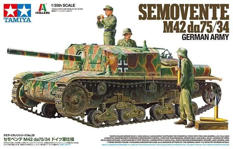 

Tamiya 37029 1/35 Scale Model Kit WWII German Army Semovente M42 da 75/34