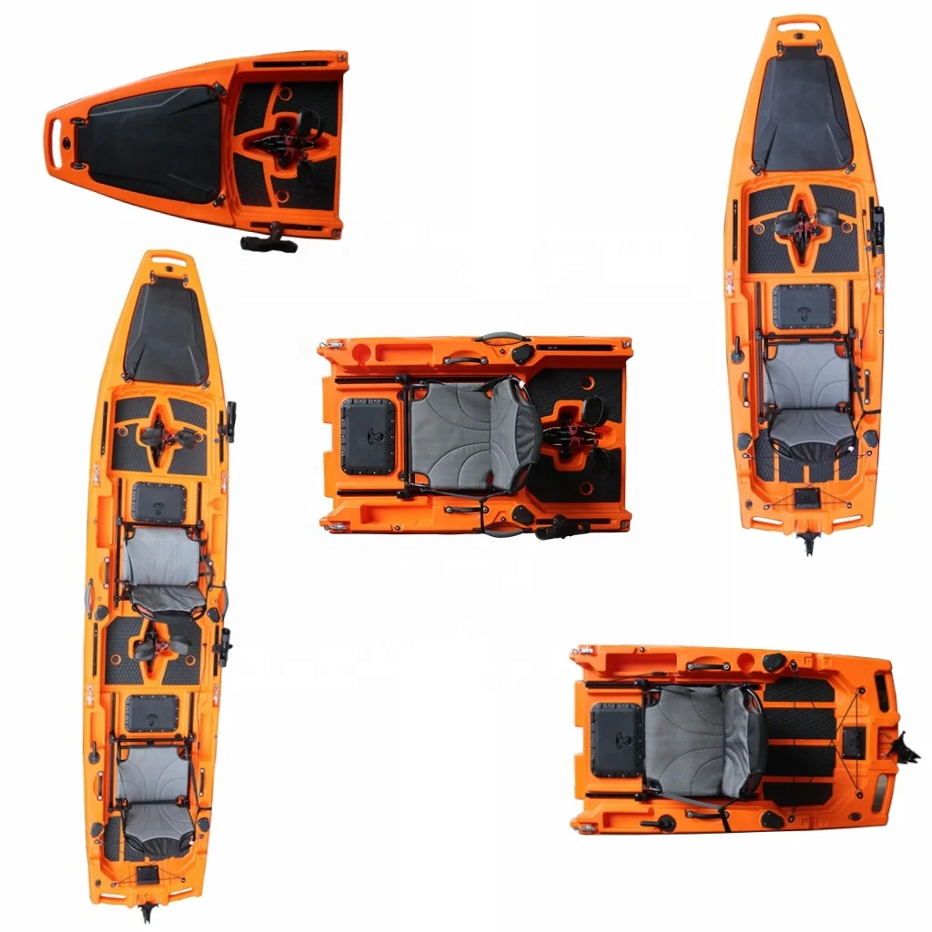 Vicking 14 FT 3-Section Detachable Solo Tandem Modular Pedal Kayak New Design HDPE Hull for Touring and Lake Fishing