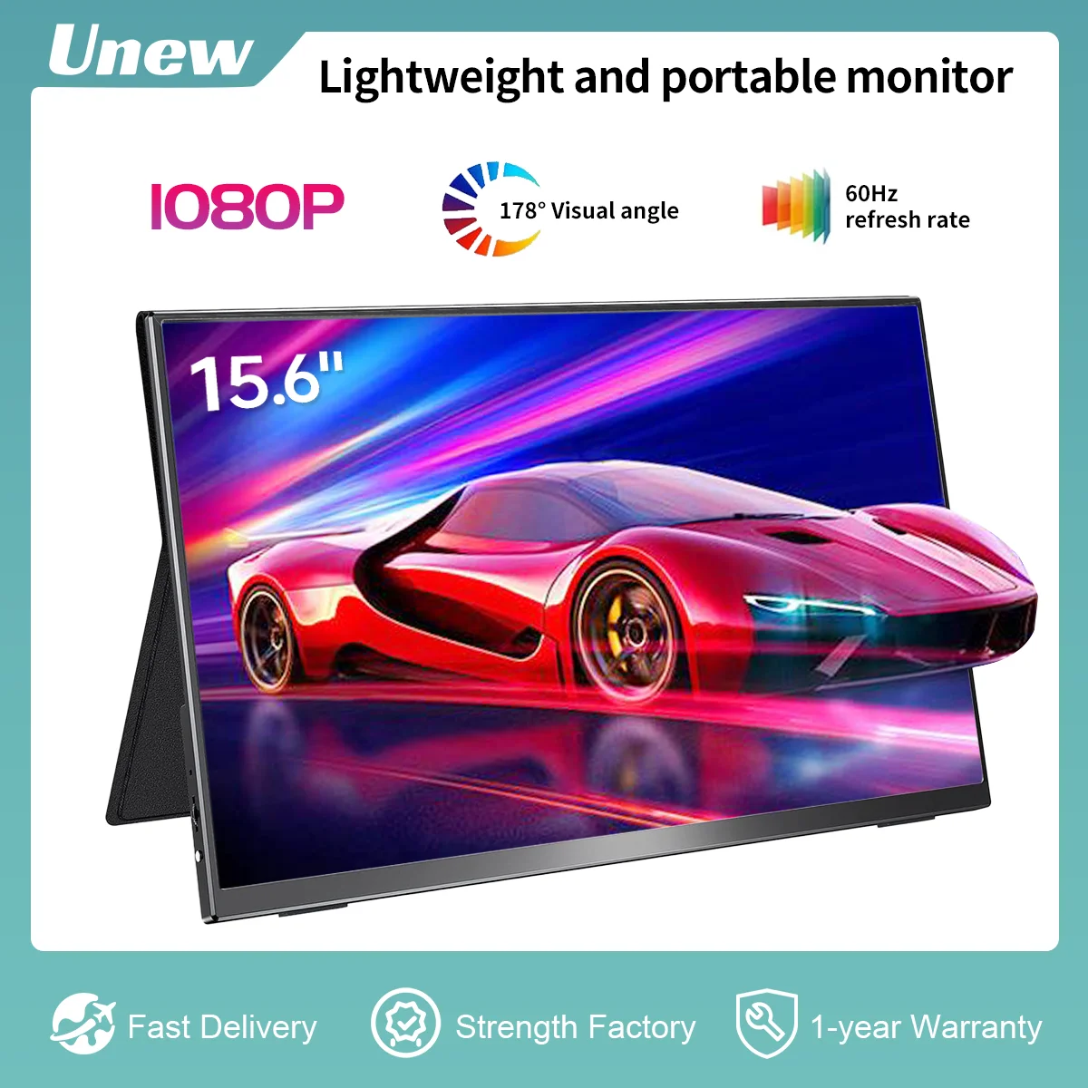Imagem -01 - Unew 15.6 60hz Monitor Portátil Super Fino 1920x1080 Tela Ips para Interruptor de Jogos Xbox Ps5 Laptop Display Suporte Dobrável unew 156 60hz monitor portatil super fino 1920x1080 tela ips para interruptor de jogos xbox ps5 laptop display suporte dobravel 01