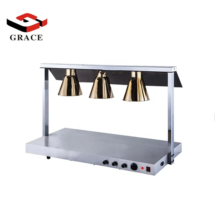 Best Selling Electric Stainless Steel Three Bulb Food Warmer Heater Buffet Heat Lamp