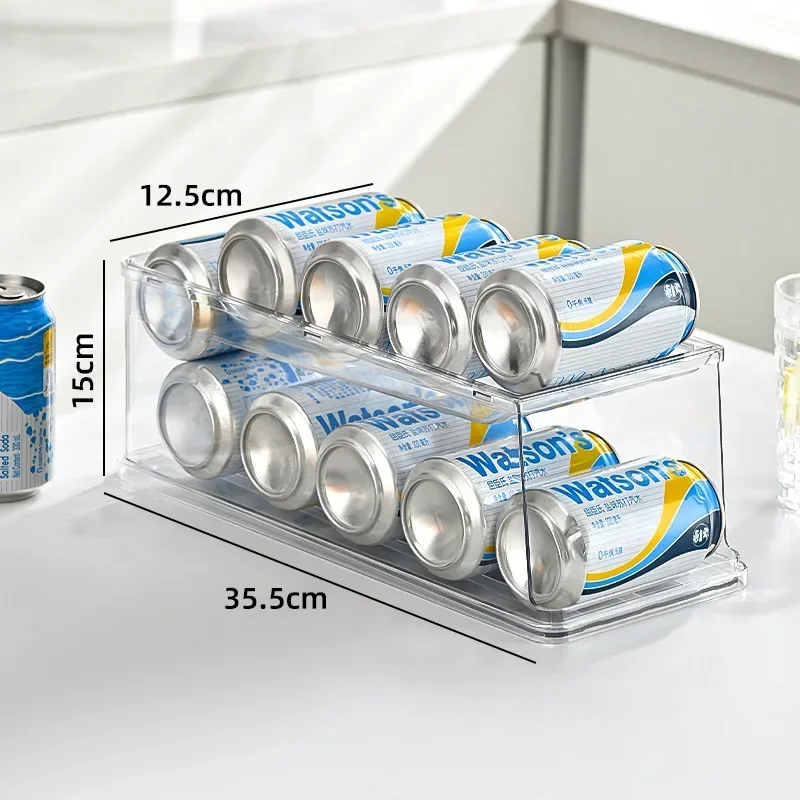 2-tier-rolling-refrigerator-organizer-bins-transparent-soda-can-rack-beverage-bottle-holder-for-fridge-kitchen-pantry