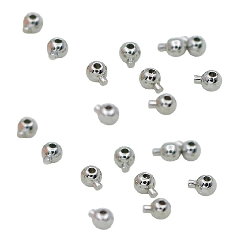 3XUA 20pcs Round Bracelet Clasp Set Positioning Beads for Custom Jewelry Making