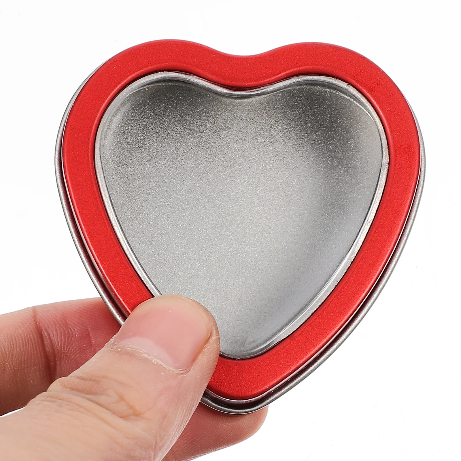 

10pcs Heart Shaped Tin Candy Boxes Red Color 60x59x27mm Valentine Day Wedding Party Favors Reusable Storage Containers
