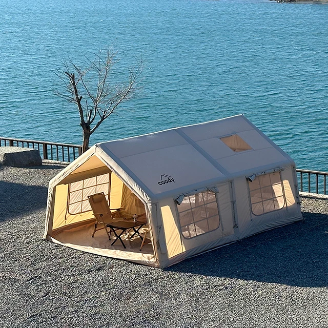 Beige Coody Familia 17.2 Air Tent Portable 4 Season Dual Room Tent For 5-8 People Outdoor Glamping