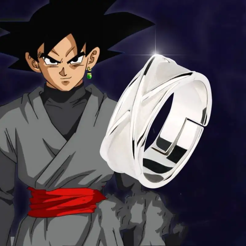 Anime Dragon Ball Z Dark Son Goku Black Potara Time Ring Super Saiyan Zamasu Cosplay Rings Props Accessories Figure Toys Gifts