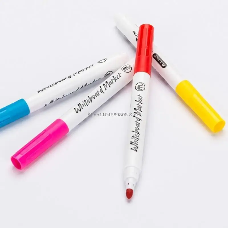 12 لونًا من أقلام السبورة الملونة القابلة لإعادة الملء، سريعة الجفاف للزجاج والمعدن والأكريليك واللوازم المكتبية المدرسية #5
