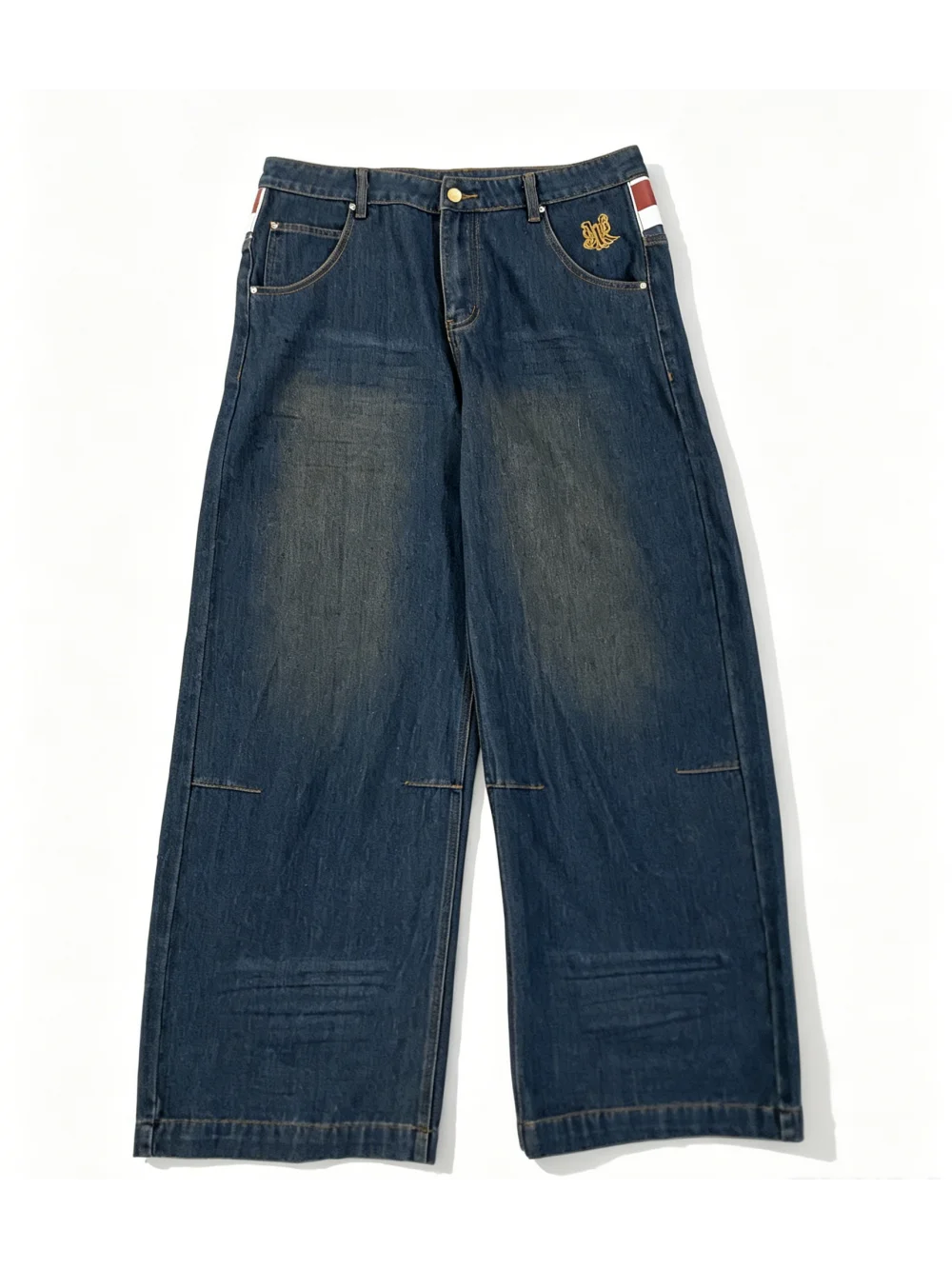 2026 New Retro British Flag Printed Wide Leg Jeans for Men and Women, Loose Pants, Hip Hop Street Trendy Versatile, Niche Denim