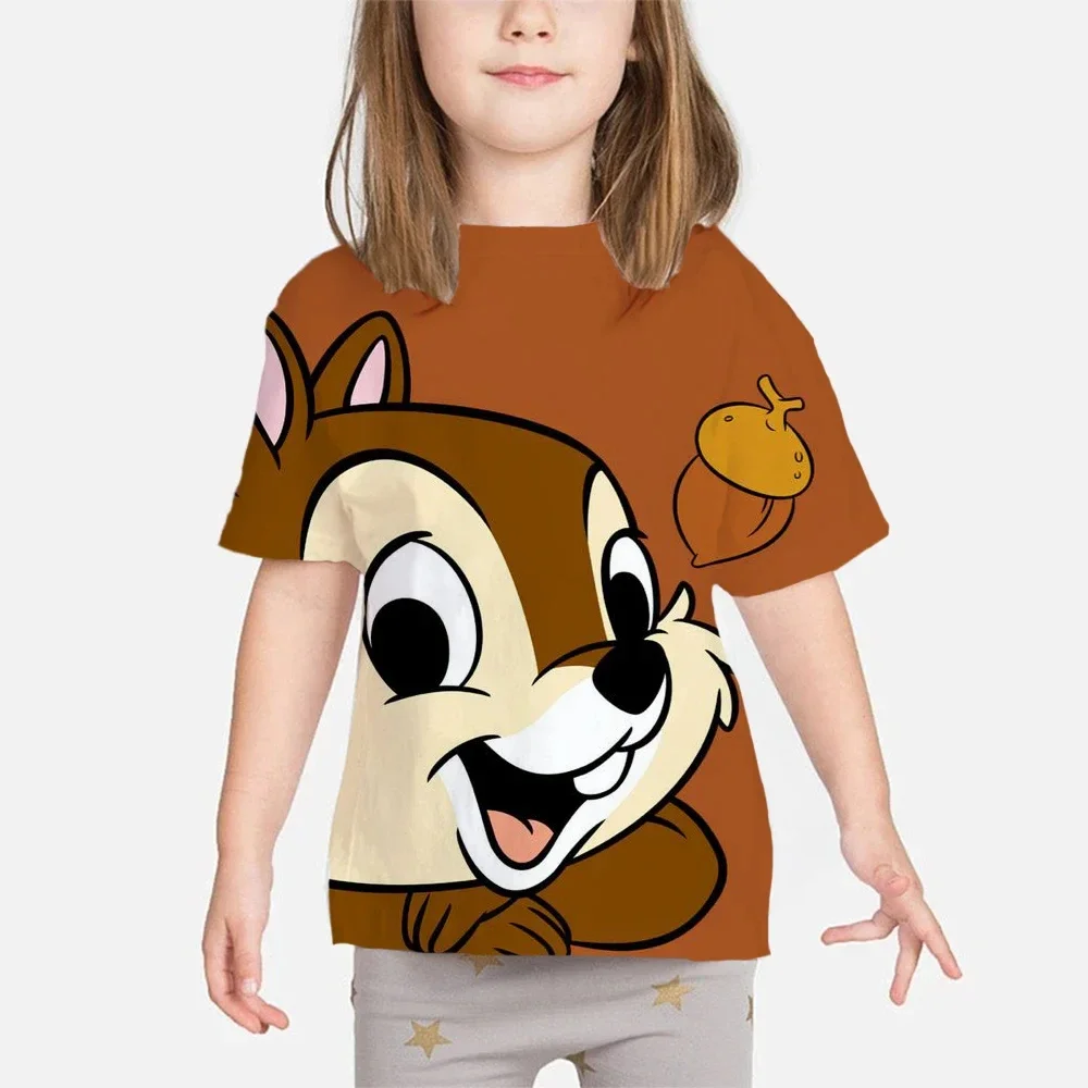 Chip \'n\' Dale 3D Print Tshirts for Boys Girls Tops Children Short Sleeve Fashion Cartoon T-shirt Boy Girl Tees Baby Kids T-shirt