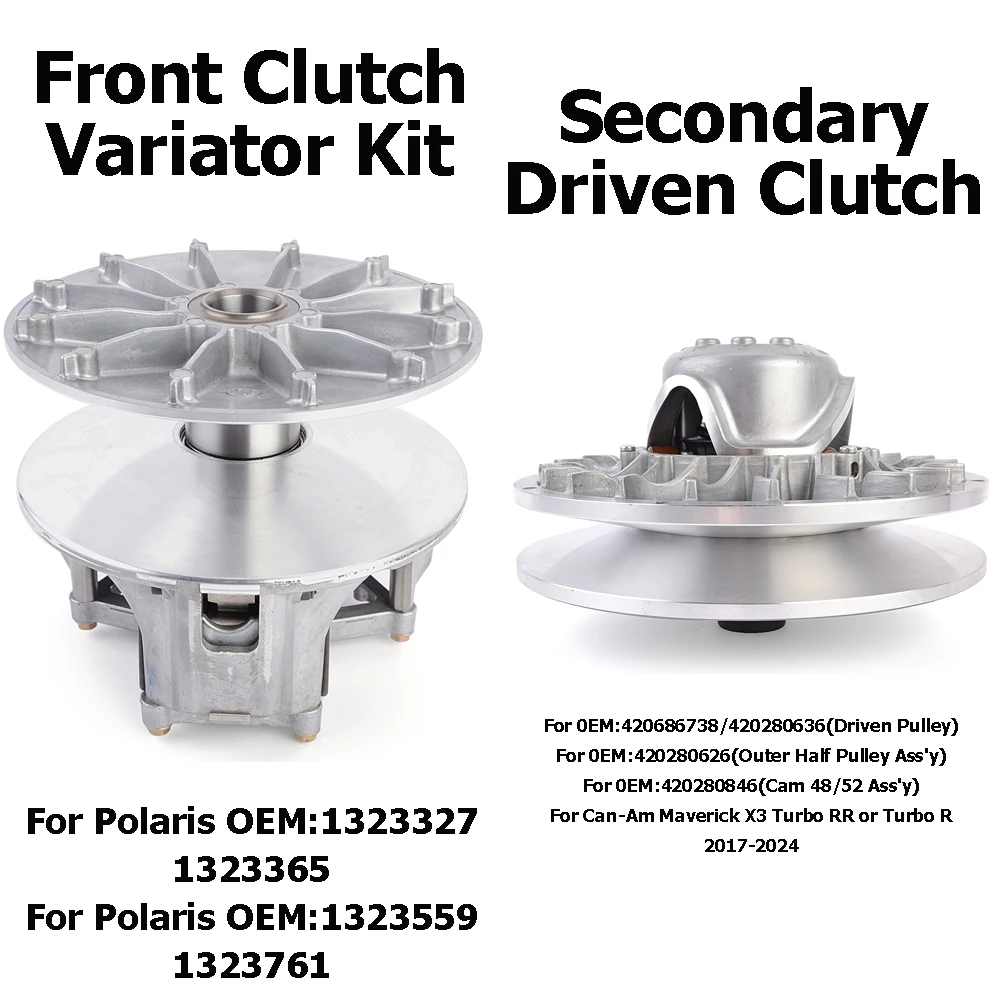 Kit de Variador de Embrague Delantero para Polaris RZR XP TURBO 1323327, Embragues Secundarios Impulsados para Can-Am Maverick X3 Turbo RR o Turbo R