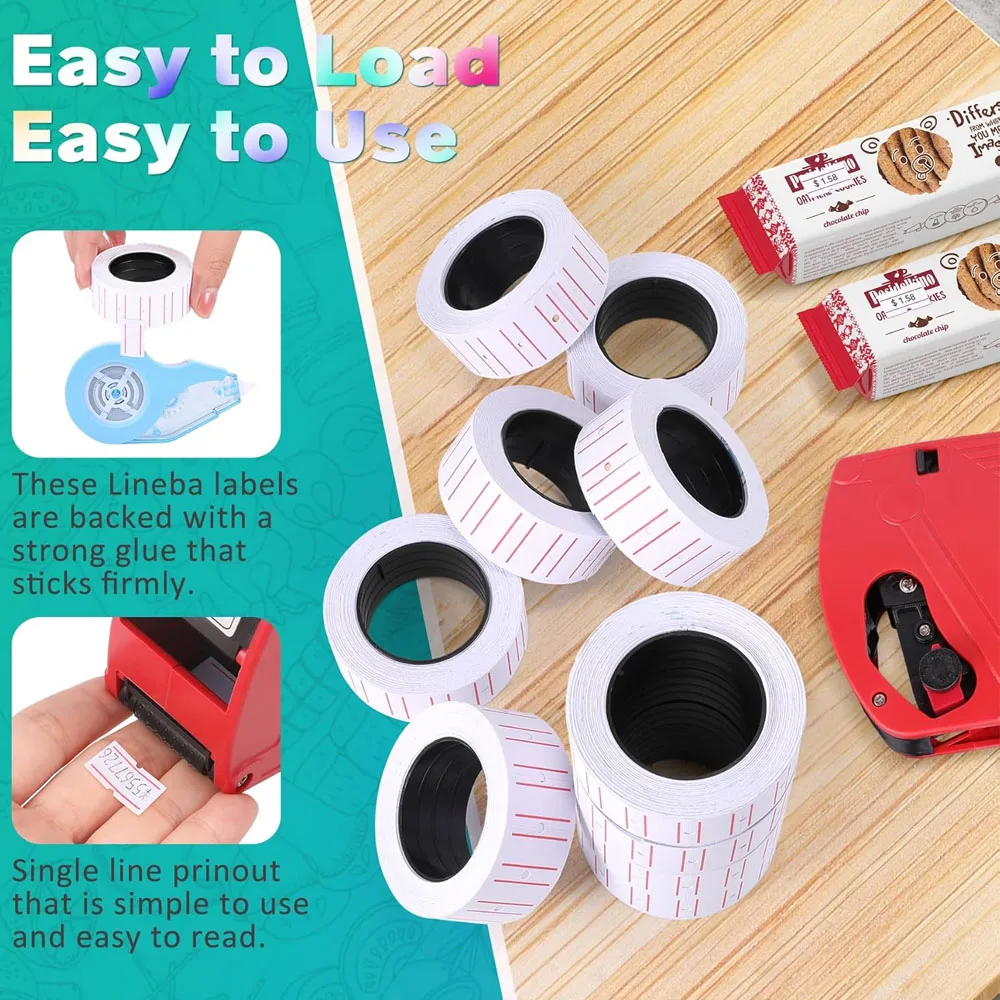 10Rolls MX5500 Price Tag Label Stickers Label Coding Paper Roll for Supermarket Commodity Price Label Coding Machine Price Paper