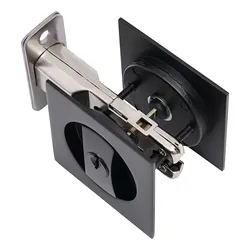 Square Sliding Door Lock Pocket Security Privacy Lock Zinc Alloy Latch & 3* Keys
