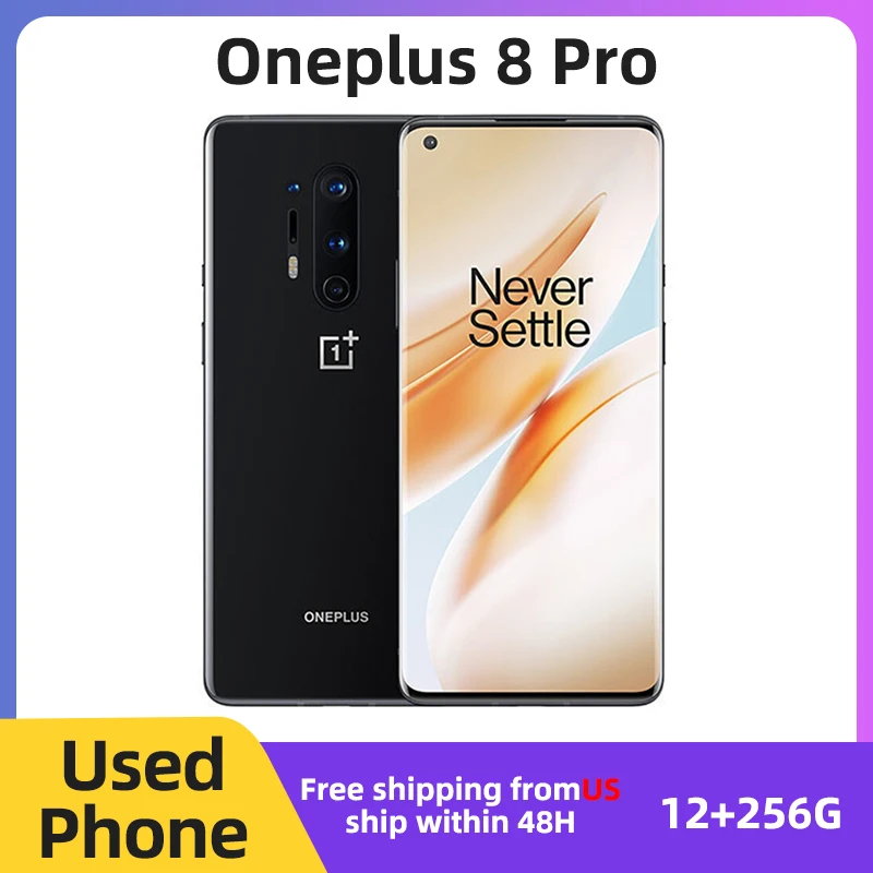 

OnePlus 8 Pro 5G, разблокированный смартфон, 12 ГБ ОЗУ, 256 ГБ ПЗУ, черный, отличное состояние, б/у