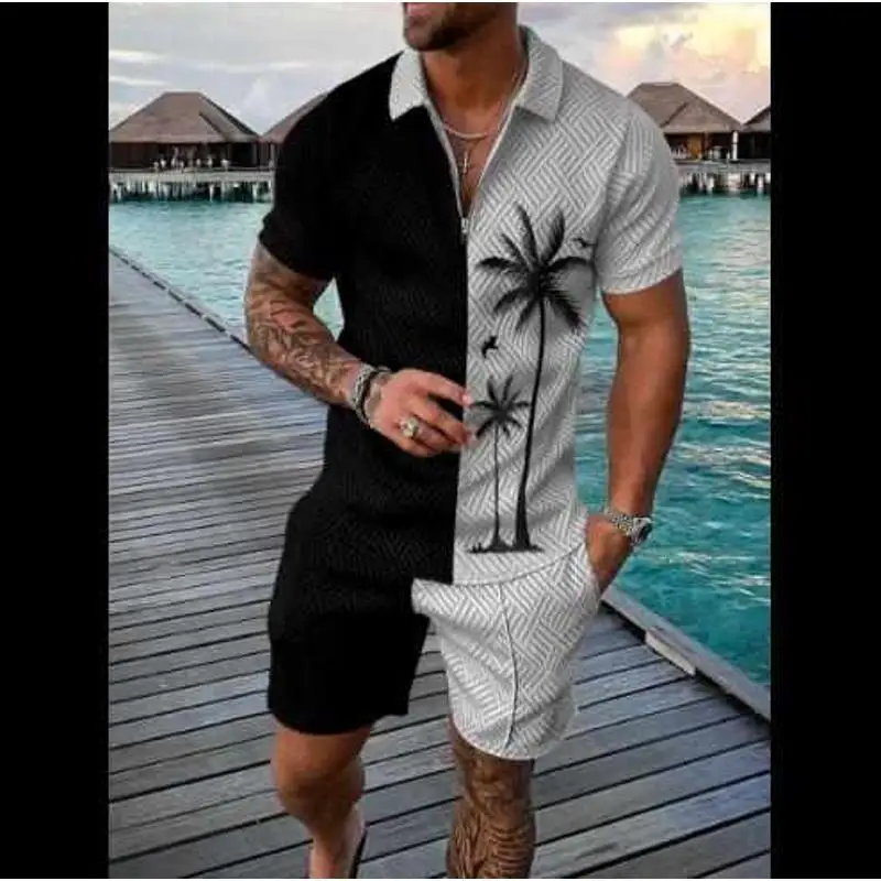 

Men's Casual Breathable Soft Suit Summer Seven-Foot Cotton irt And Pants Set Comfortable Sportswear for Middle-Aged