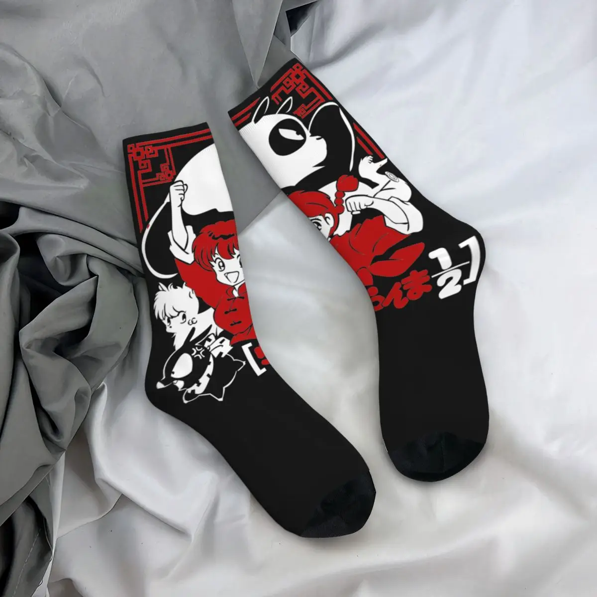 All Season Funny Women Men Ranma 1/2 Socks Anime Ranma 12 Merch Basketball Socks Soft Wonderful Gifts