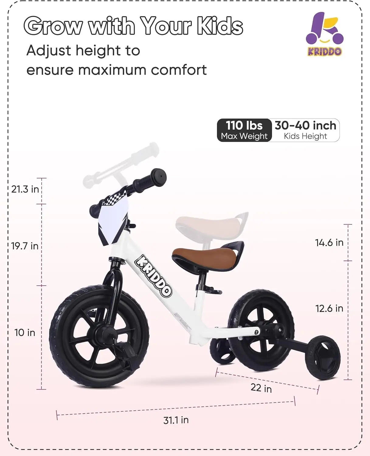 Tricycle 2 en 1 pour enfants et vélo d'équilibre pour tout-petits de 2 ans, pédales détachables et roues d'entraînement extravagantes, plaque de bricolage, Trik d'équitation