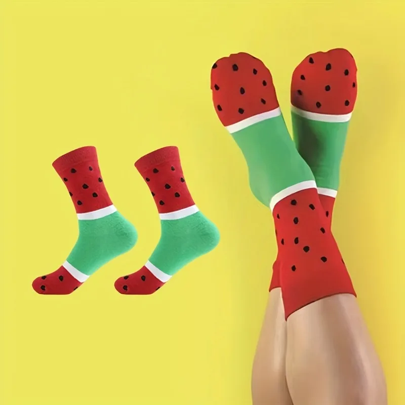 Neuartige Eiscreme-Popsicle-Socken, lustige, niedliche Socken mit Fruchtmuster, weiche, atmungsaktive Freizeitsocken für den täglichen Gebrauch, Party, Urlaubsgeschenk – Detail 9