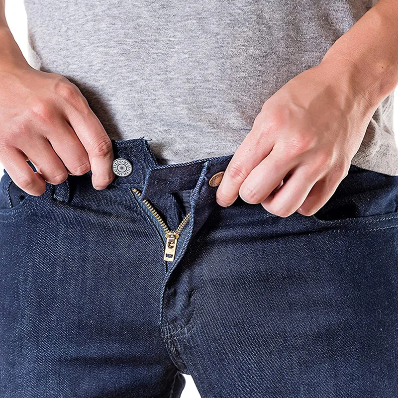 Elastic Jeans Waist Extender Button No Sew Trouser Waist Expander Match Belt Pants Waist Size Increase Tool