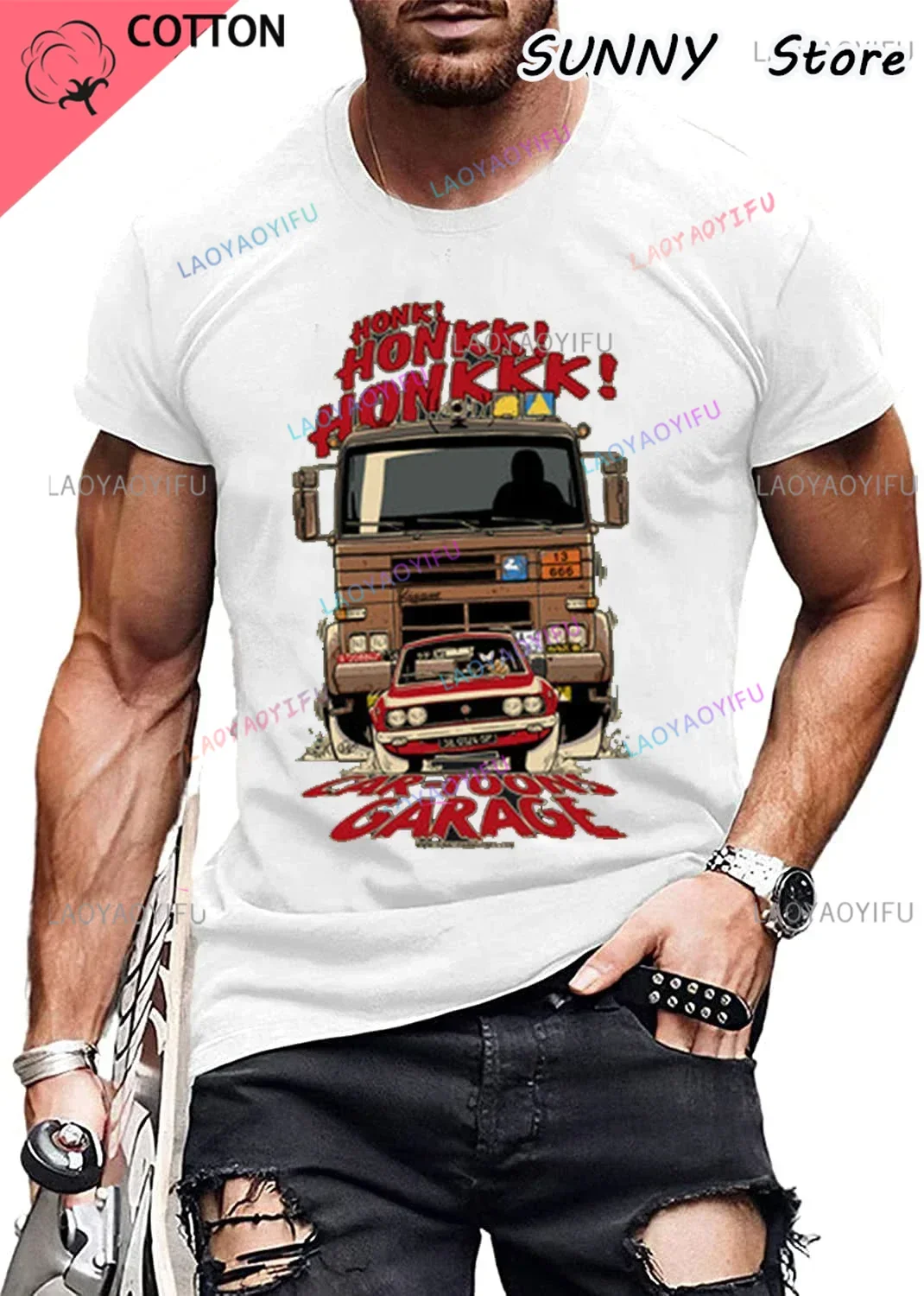 Pegaso Duel Car-toons Garage T-Shirt New Fashion Cool Men's Tee Summer Short Sleeve O-Neck Mens Gift Fashion Tops