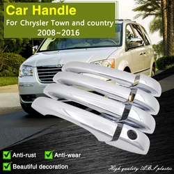 for Chrysler Town And Country Voyager 2008~2016 2009 2010 Chrome Door Handle Cover Car External Styling Accessories Sticker Trim