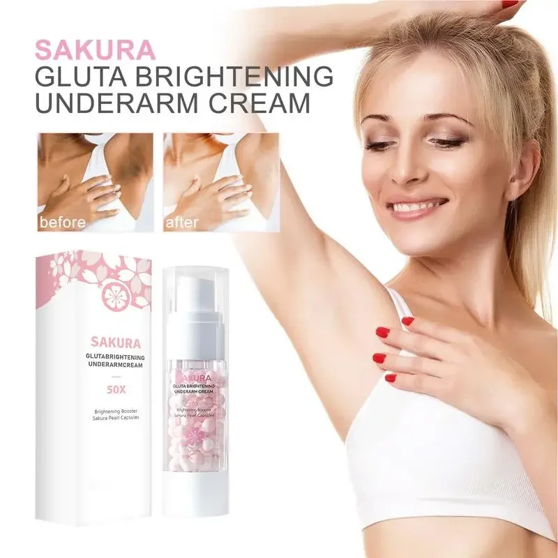 Underarm Cream for Women Natural Sakura Extract Moisturizing Essence Armpit Cream Non Greasy & Mild Formula Yellowing Removal