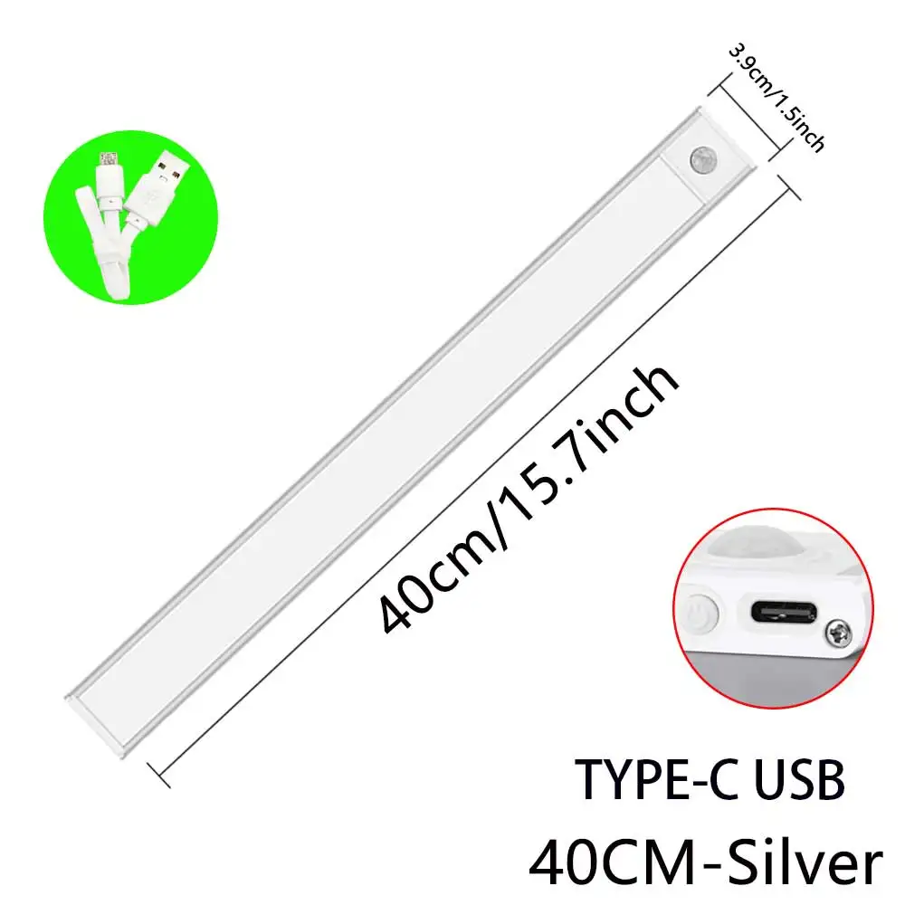 Digitaling Nachtlicht TYPE-C USB-Leuchten Bewegungsmelder LED Drei Farben in einer Lampe für Küchenschrank Schlafzimmer Kleiderschrank Innenbeleuchtung 7