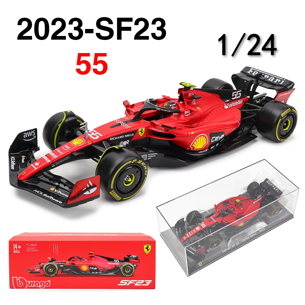 Bburago 1:24 f1 ferrari sf23 red bull rb19 mercedes w14 hoch detailliertes geschenk geschenk der druckguss präzisions modell autos ammlung