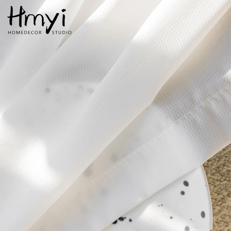 High Quality White Solid Tulle Curtains For Living Room Window Home Decor Bedroom Thick Curtains Ready-made Cortinas Drapes