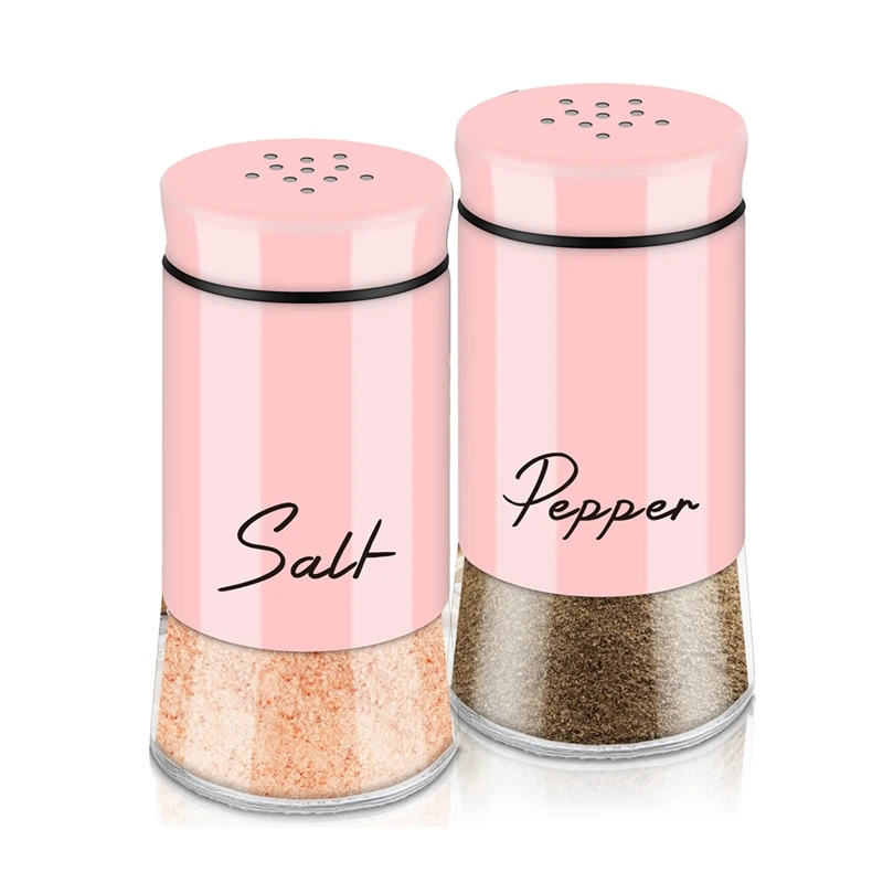 Promotion! Salt And Pepper Shakers Set With Stainless Steel Lid For Kitchen Gadgets Cooking Spice Dispenser