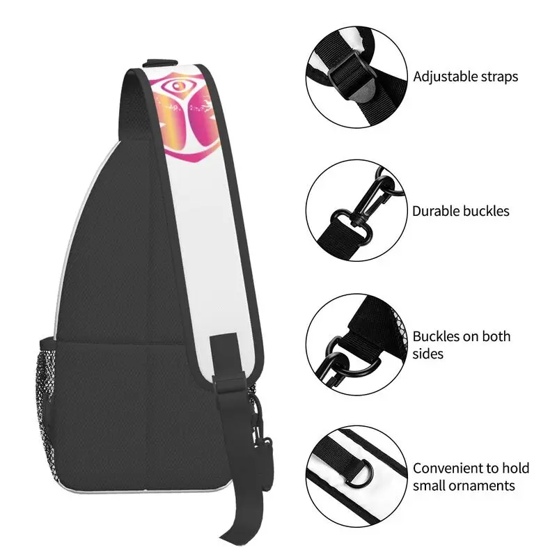 Tomorrowland-mochila cruzada con eslinga para hombre, bolso de hombro personalizado para el pecho, para música de baile electrónico, mochila de viaje