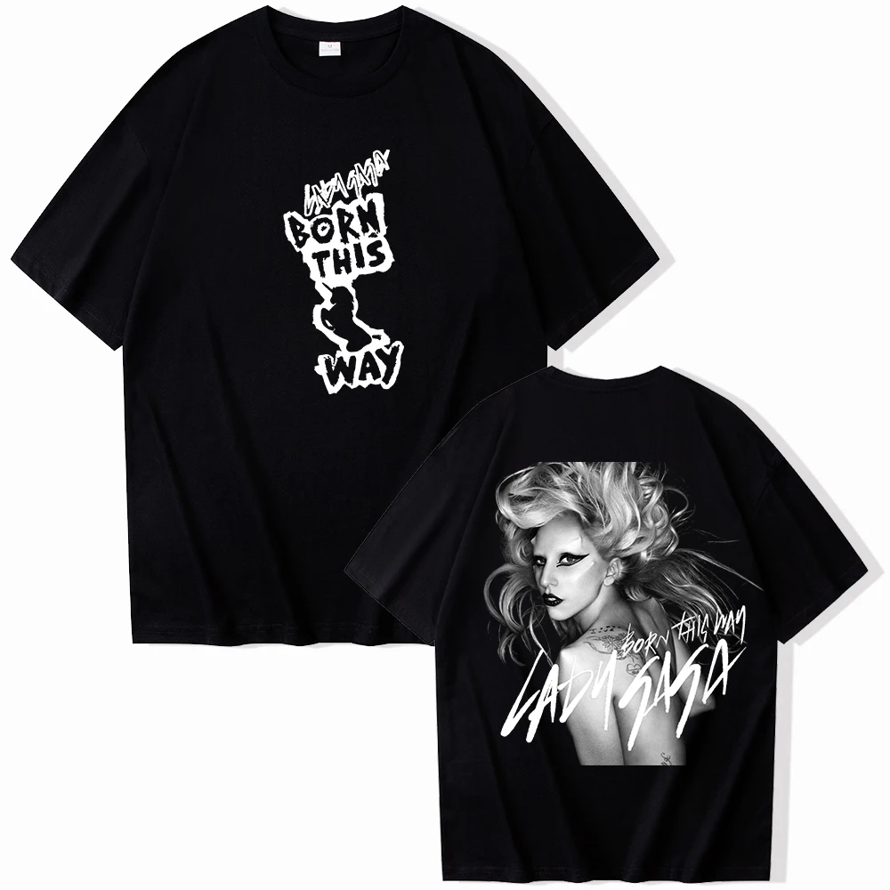 Lady Gaga Born This Way Short Sleeve T-shirt Harajuku O-neck Summer Casual Shirt Fans Gift Tops