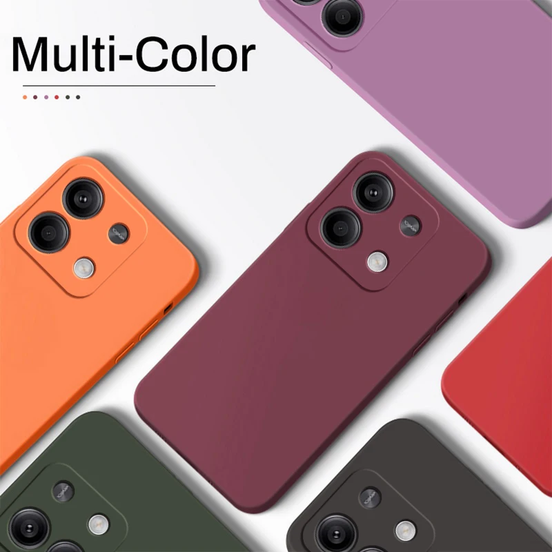 obudowa Redmi Note 13 Pro 4G kwadratowy płynny silikonowy miękki TPU do Xiaomi Redmi Note 13 Note13pro Plus Note13 Pro 4G etui na telefon