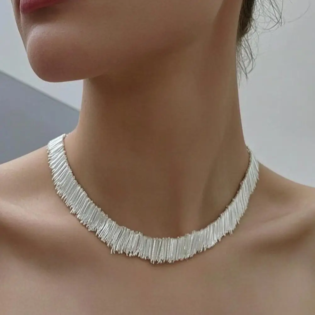 Women Necklace Minimalist Jewelry Tassel Jewelry Set for Women Metal Chain Necklace Choker with Earrings Bracelet for Wear