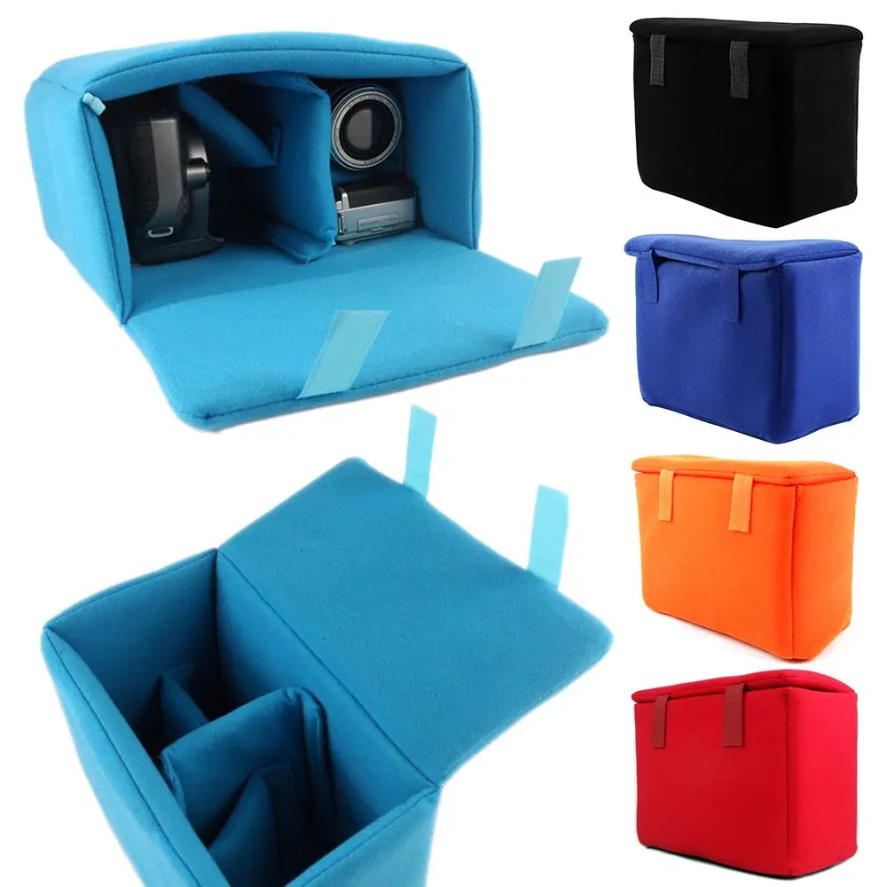 Camera Insert Bag Partition Padded Bag Velvet Shockproof Protection Camera Lens Case Soft Bag for Canon Nikon Sony DSLR Cameras
