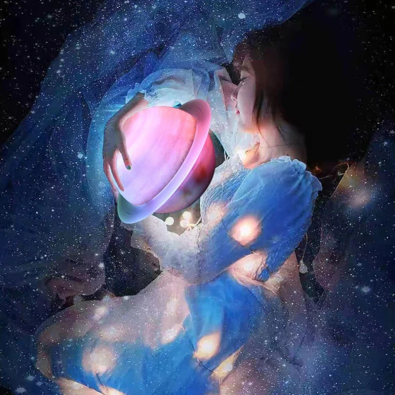 Saturn Bluetooth Speaker Night Light, Romantic Colorful Lights, Bluetooth 5.0, Home Decor Ornament Gift, Bedroom HiFi Lighting