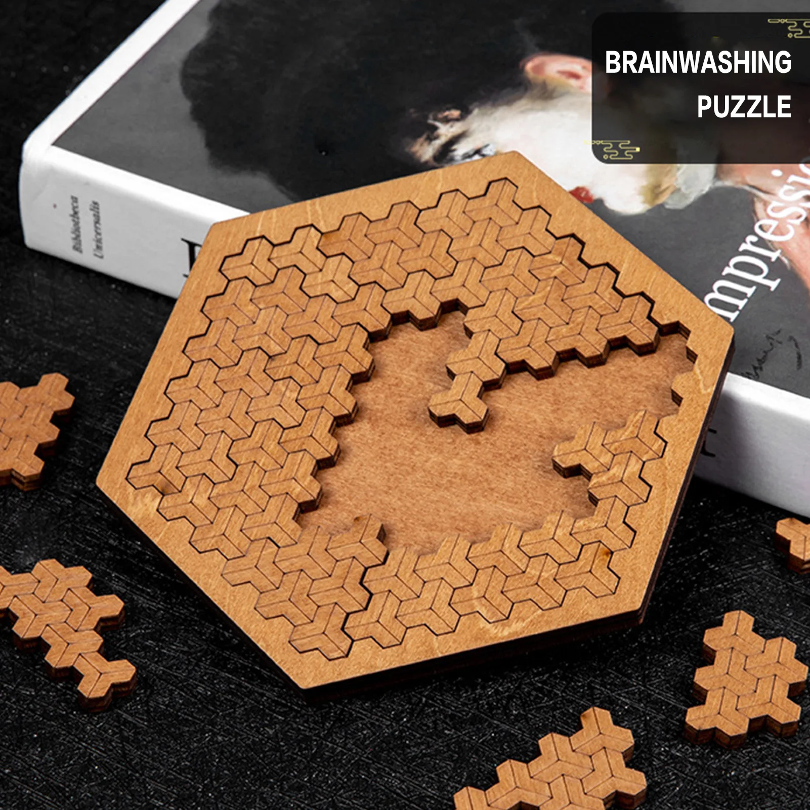 Quebra-cabeça de madeira brinquedos cérebro teaser lógica geometria jogo educativo para adultos e crianças brinquedos de alívio do estresse