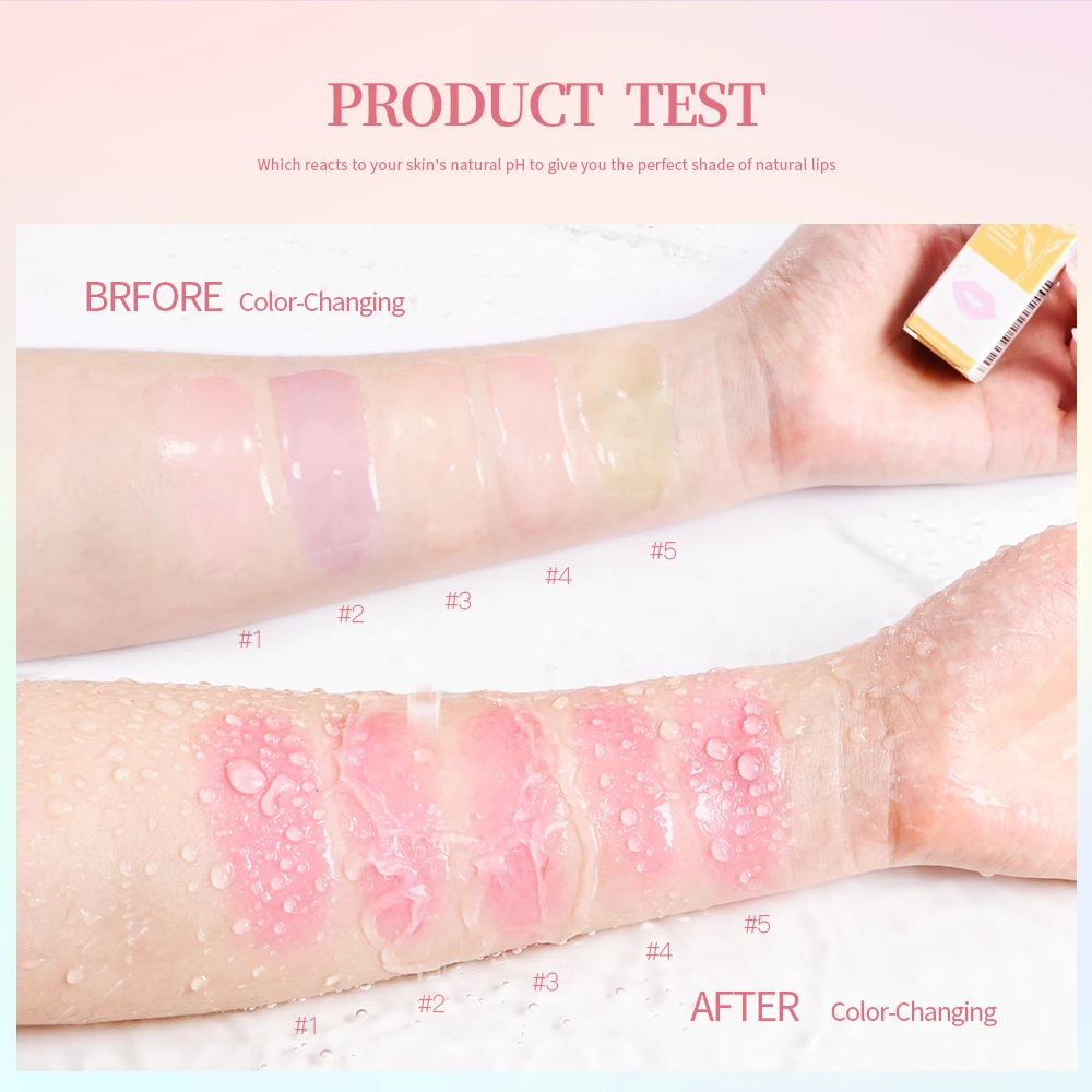 Magic Color Change Lip Oil Flower Lipgloss PH Color Changing Lipoil Pink Clear Lip Glaze Liquid Moisturizing 1Piece 3.8ml