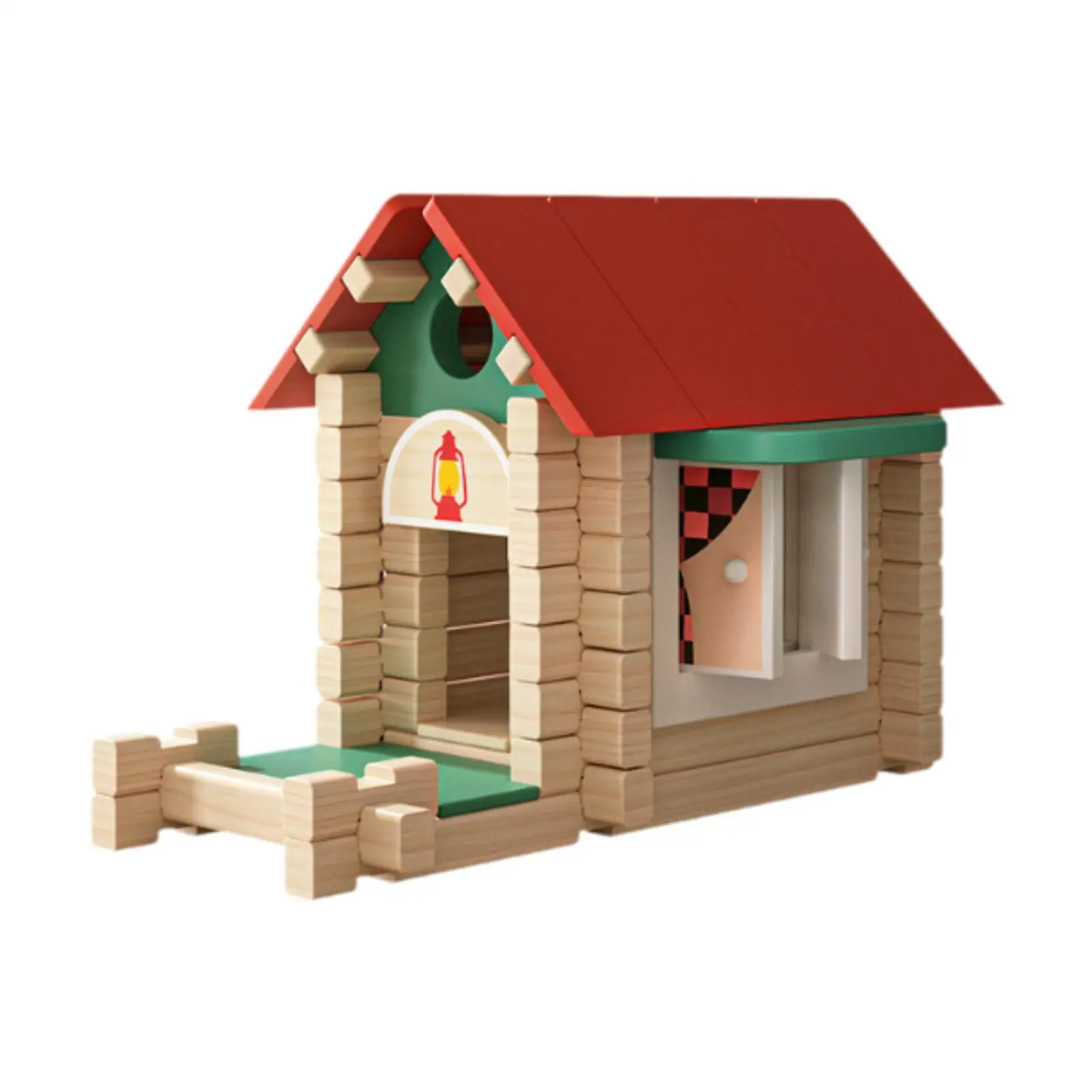 Wooden House Building Blocks Set Gift Stacking Blocks Toy for Children Kids