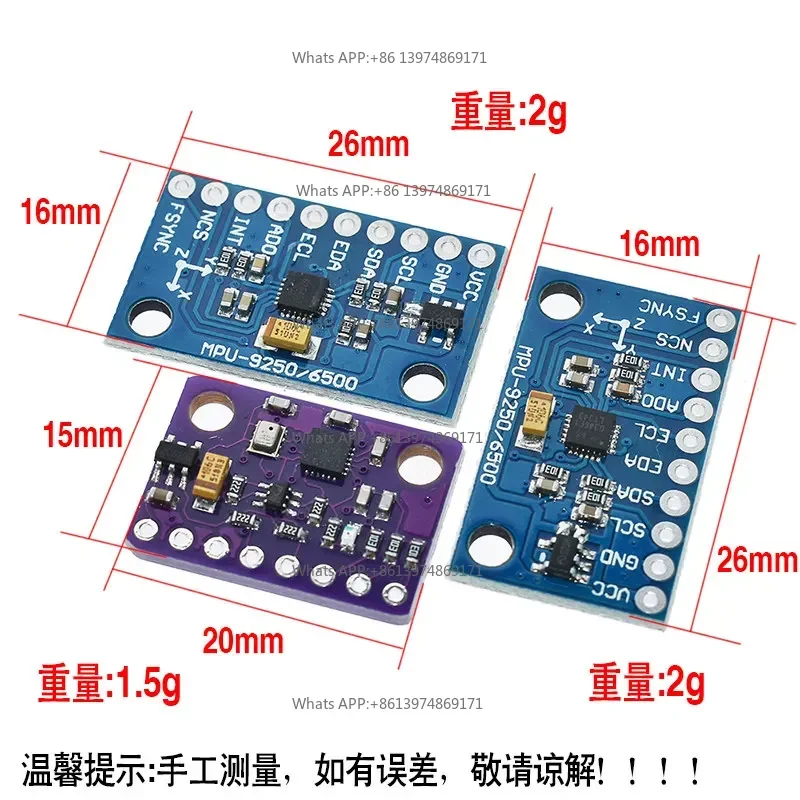 MPU9250 6500 GY-91 Module 9DOF Accelerometer Gyroscope Compass 9 Axis Motion Tracking Sensor Electronic Accessory