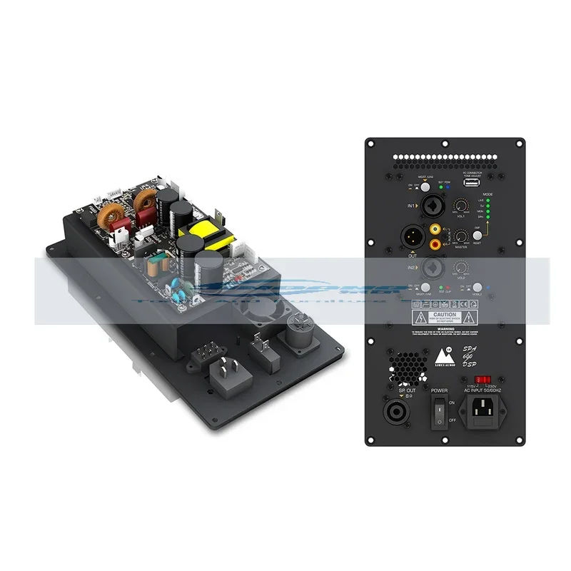 Lihui Professional Class D Subwoofer Active Speaker Board Built-In DSP 2 Channel Digital Full-Ranges Amplifier Module