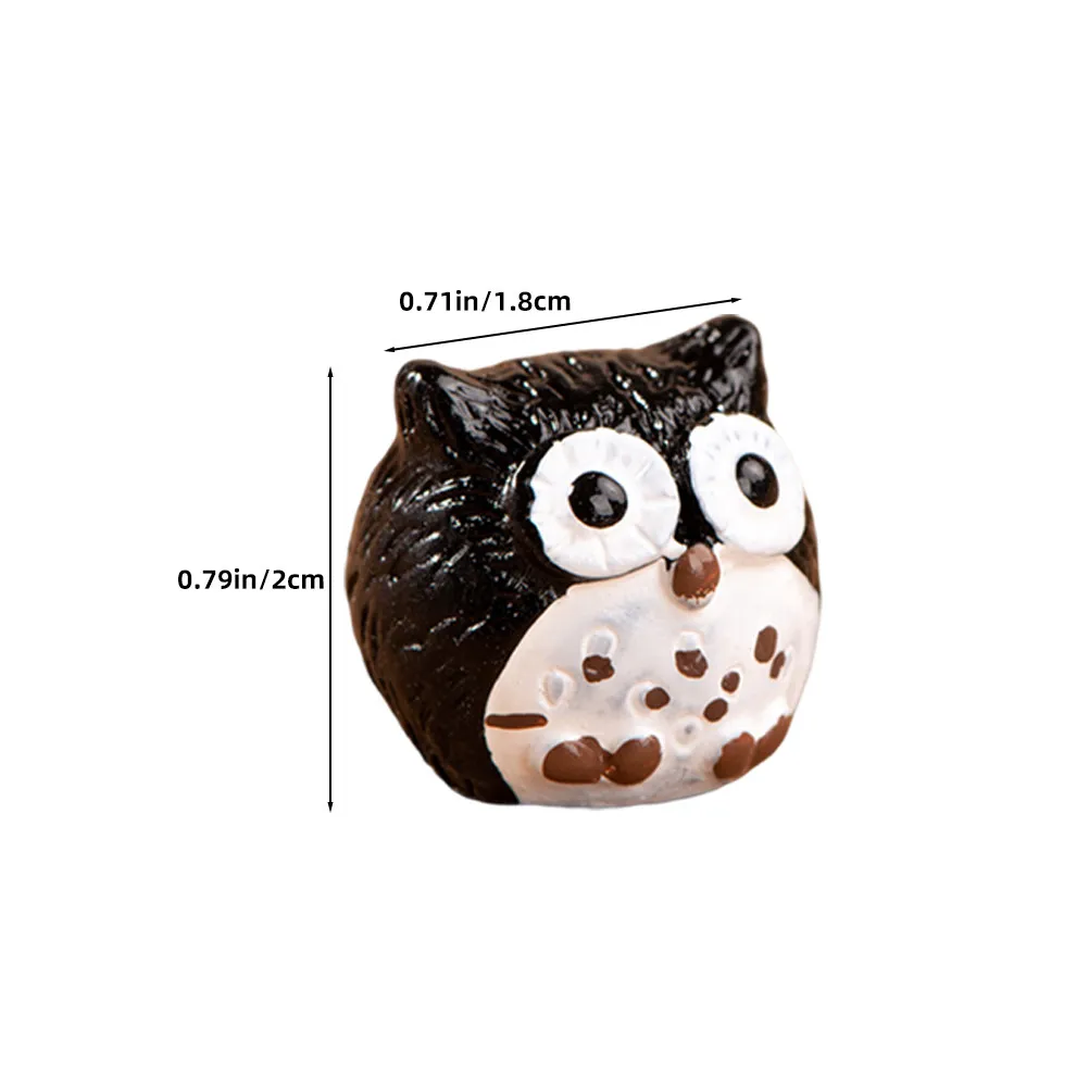 20Pcs Tiny Resin Owls Miniature Garden Ornaments for Terrarium Supplies Bonsai Landscaping Flower Pot Decor Mini Landscape