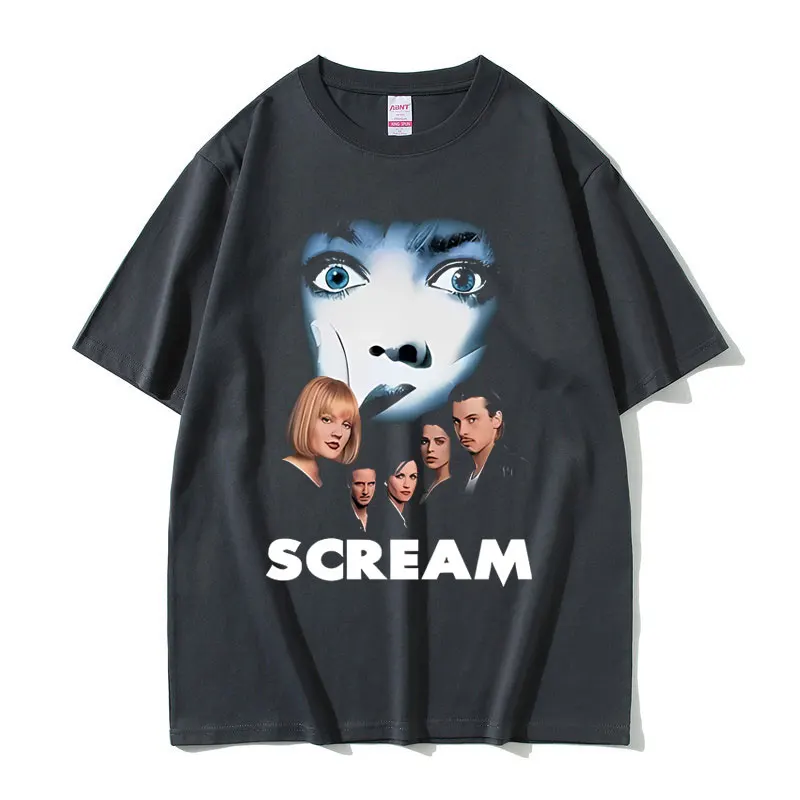 90s Vintage Horror Movie Scream T-shirts Billy Loomis Graphic T Shirts Men Women Rock Halloween Horror Movie Short Sleeve Tshirt