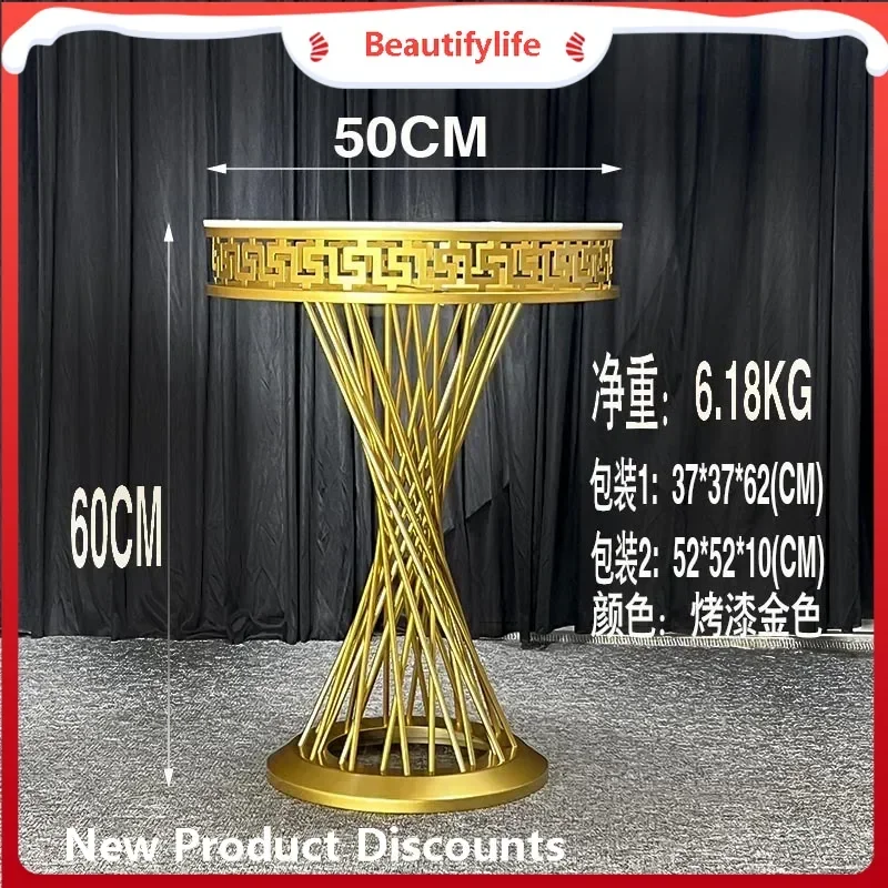 s8617New Electroplated Golden Candlestick Wedding Hotel Party Banquet Hall Dessert Table Home Flower Stand Decoration Ornaments