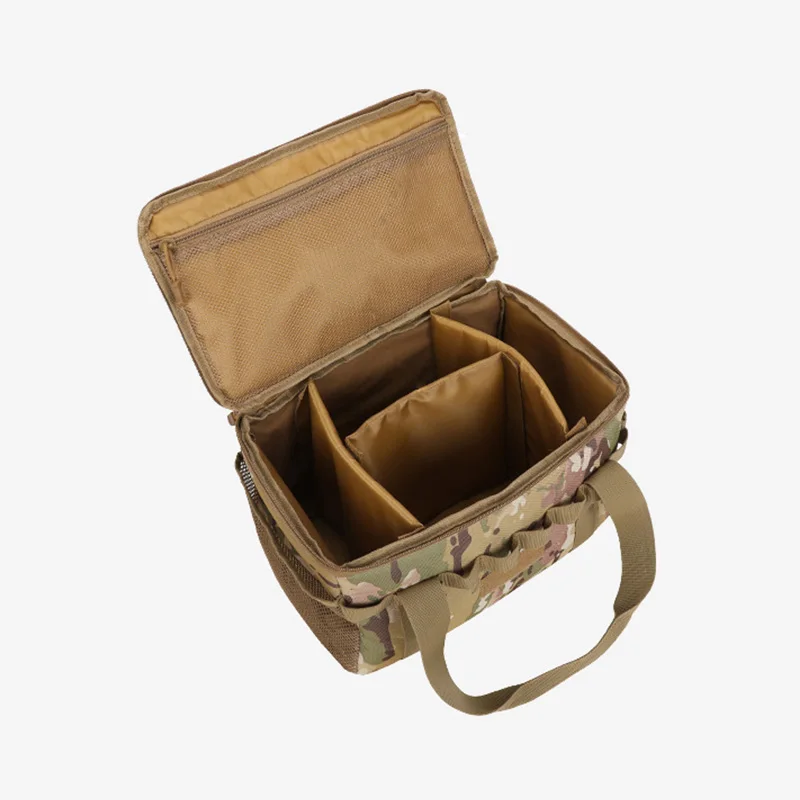 14L Outdoor Camping Tactical Bag Black Multi-Functional Tool & Picnic Gear Organizer with Multiple Compartments Large Capacity