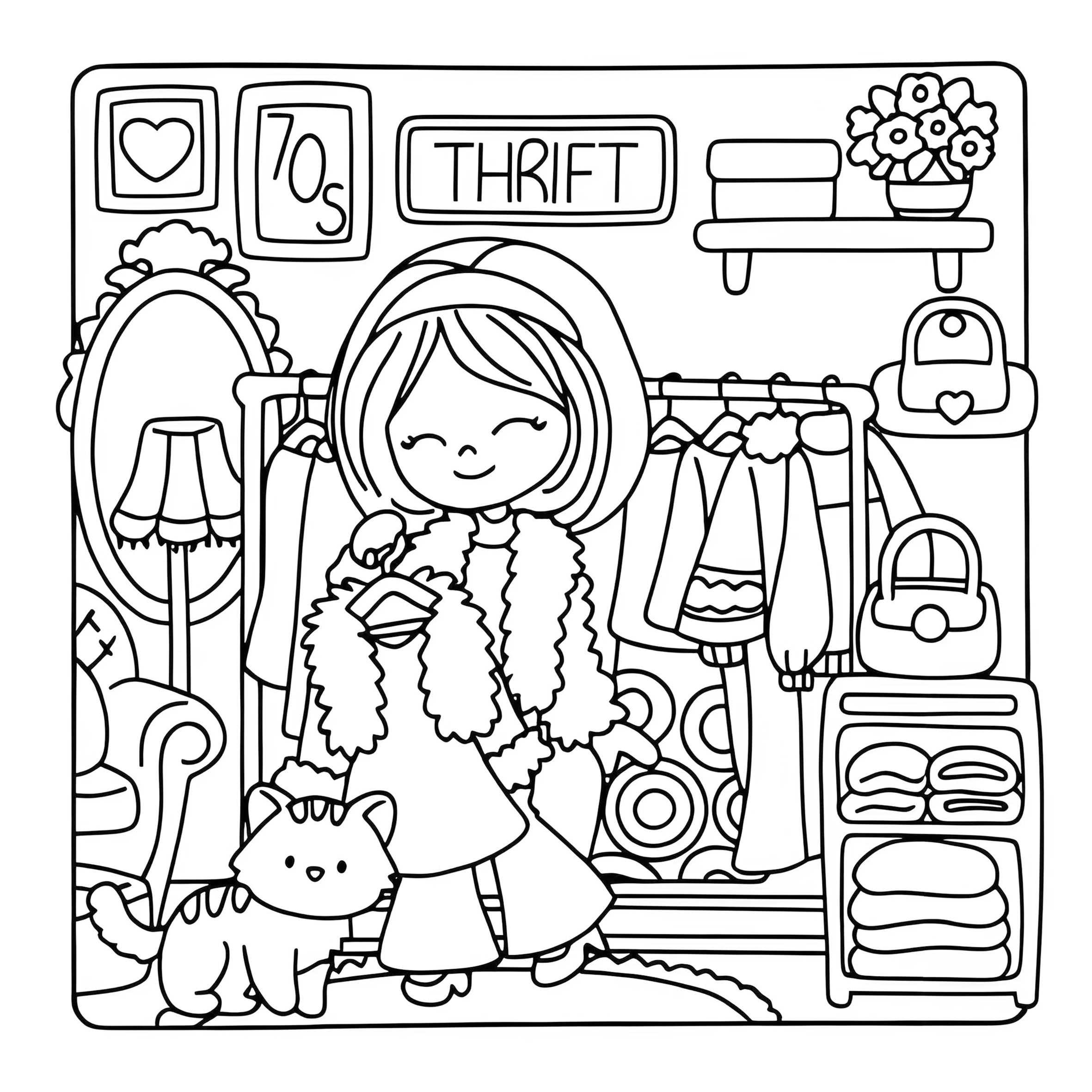 BOHO GIRL: Coloring Book for Adults Featuring Cute Cozy Daily Activities for Relaxation (Cozy Spaces Coloring)