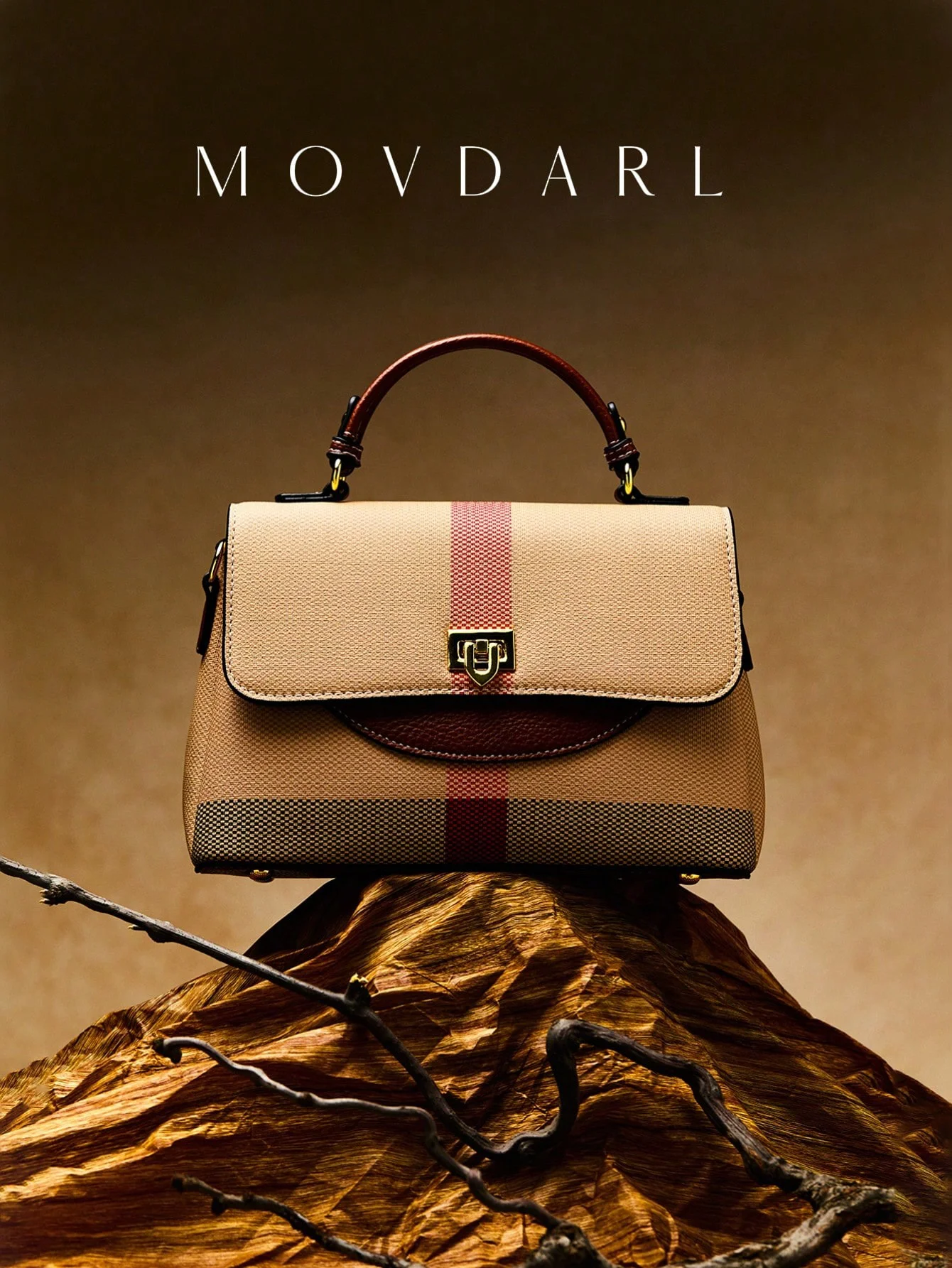 

POHO Customized Classic Contrast Print Toast Flip Cover Handbag Vintage Minimalist High-End Fashion Accessory for Women