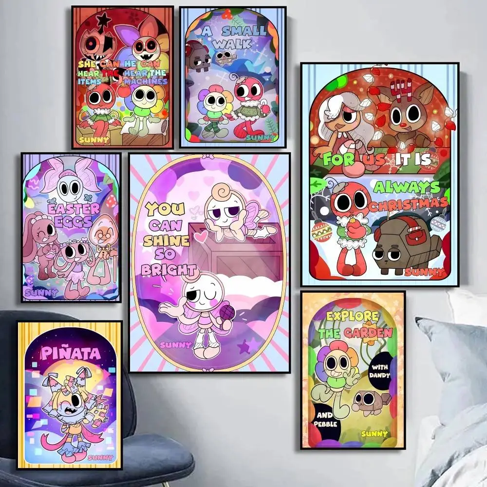 Póster del mundo de juego D-Dandys, arte autoadhesivo, pegatina de papel impermeable, decoración de pared de habitación, cafetería, Bar, 1 ud.